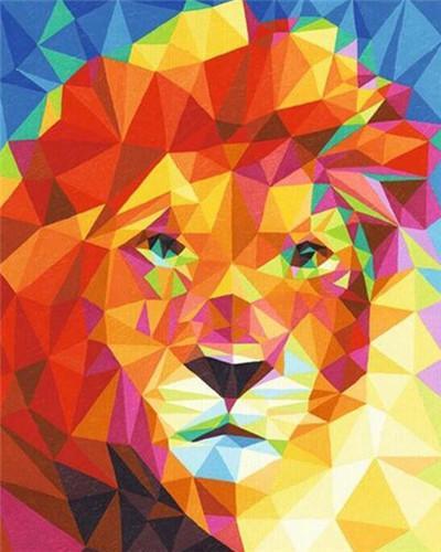 Lion d'Art Abstrait Peinture par Numéros