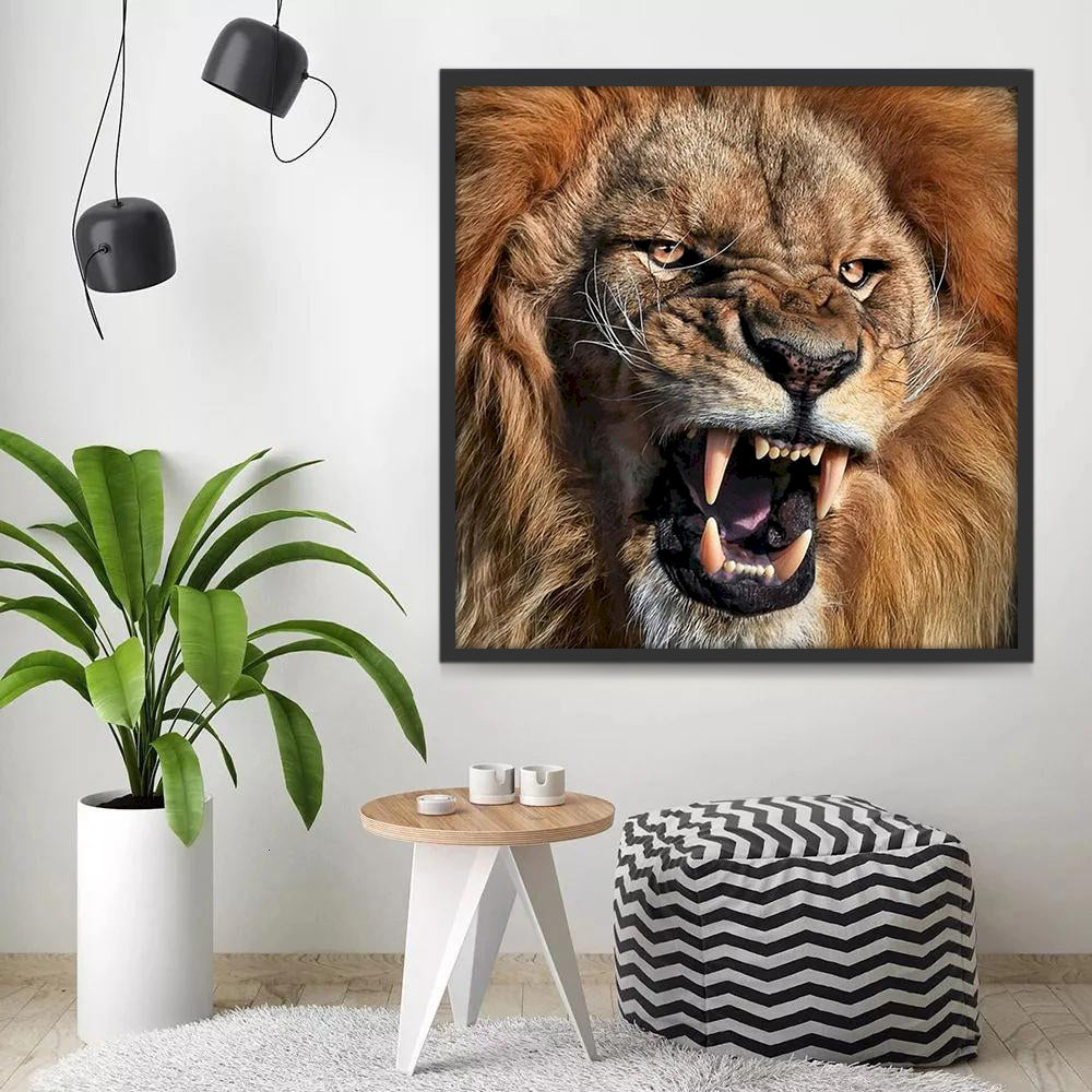 Lion Féroce Peinture par Numéros