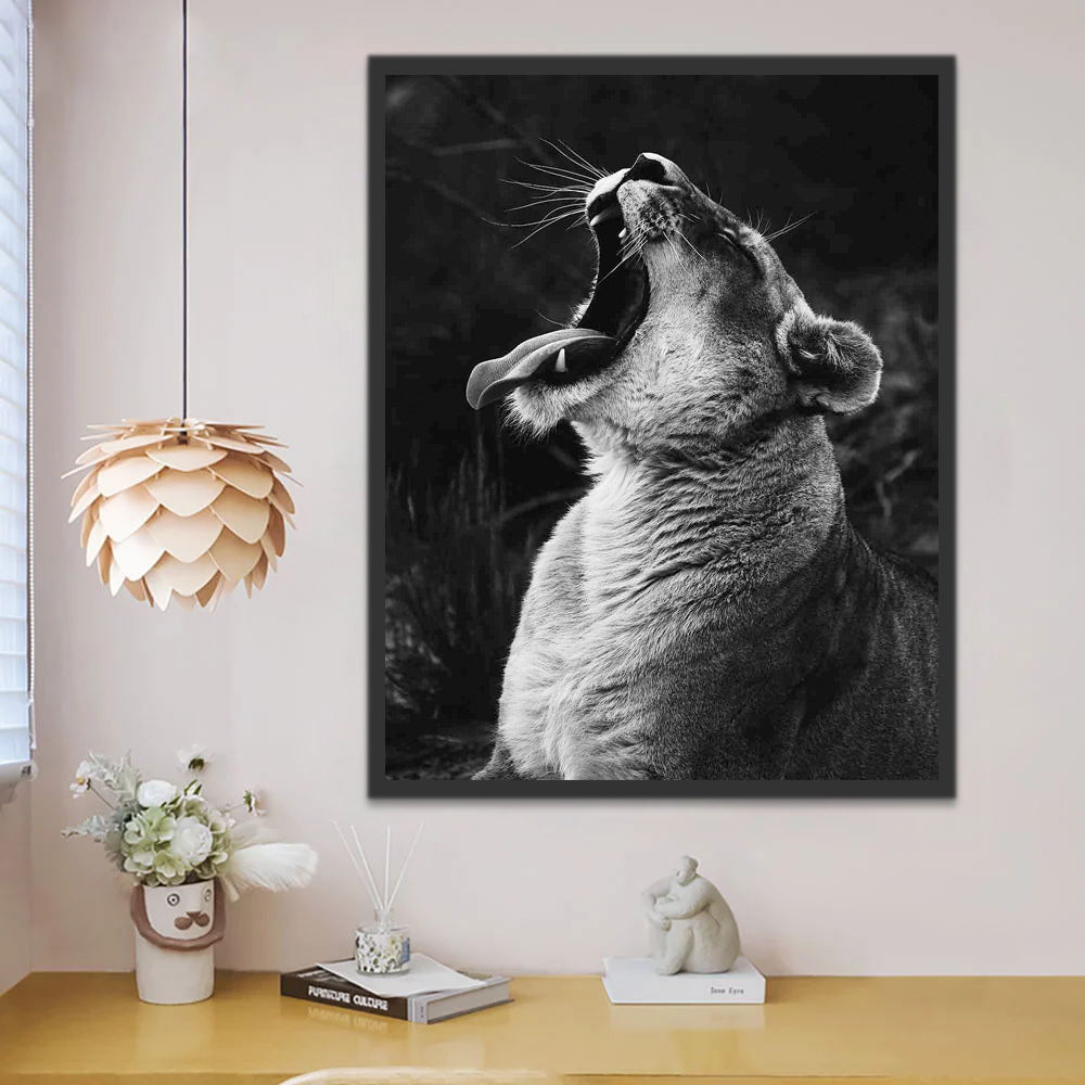 Lion Hurlant Peinture par Numéros
