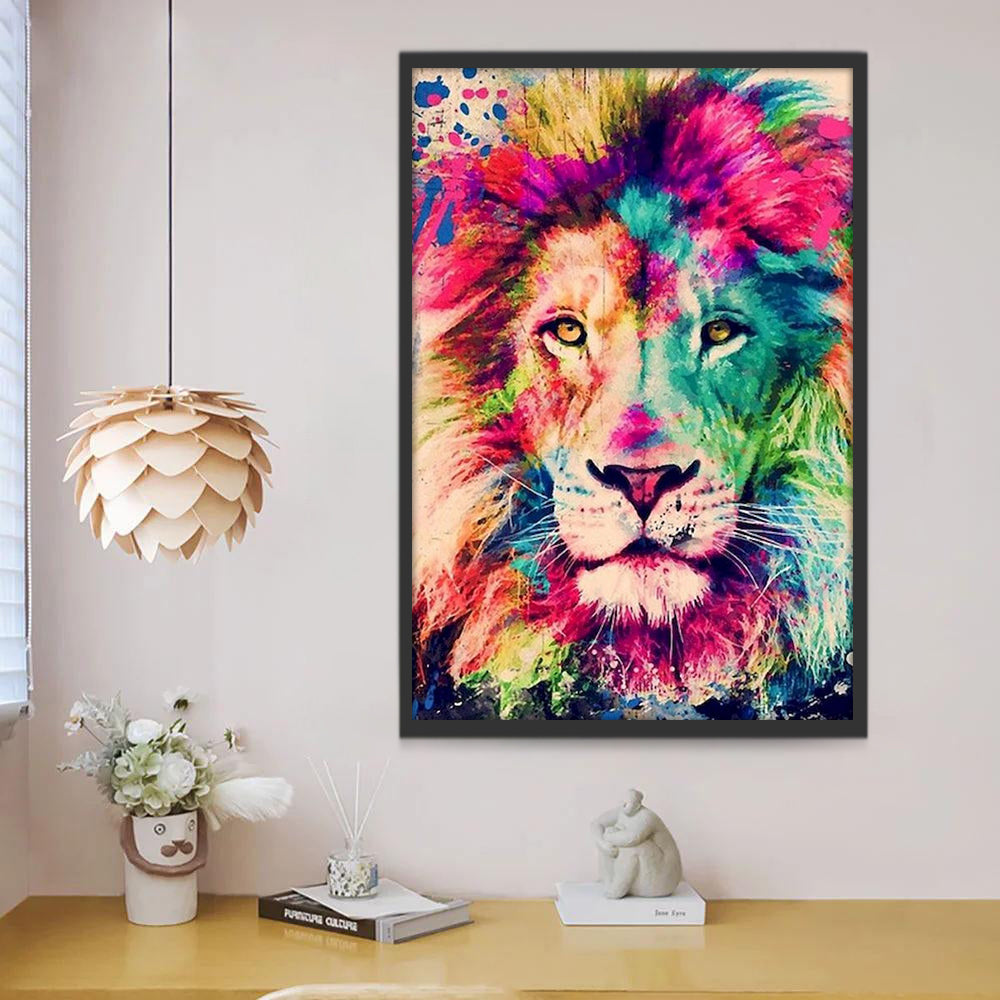 Lion Multicolore Peinture par Numéros