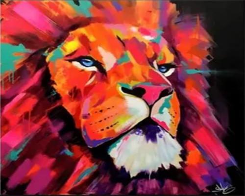 Lion Rouge Peinture par Numéros