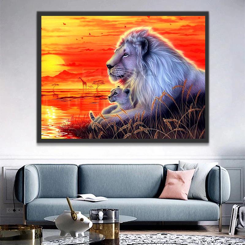 Lions Africains Peinture par Numéros