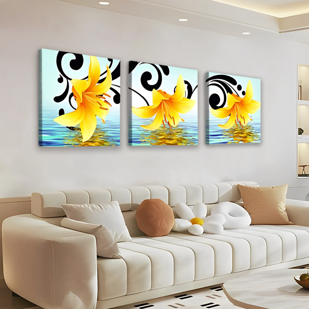 Lis Jaunes 3 Partie Lis Peinture par Numéros