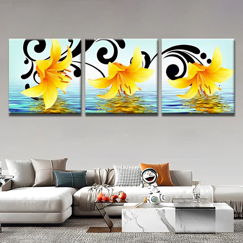 Lis Jaunes 3 Partie Lis Peinture par Numéros