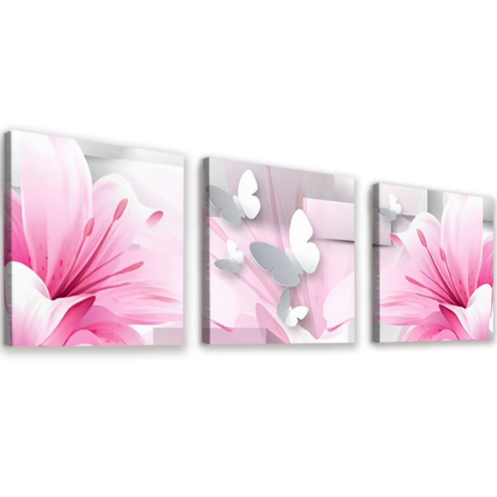 Lis Roses 3 Partie Peinture par Numéros