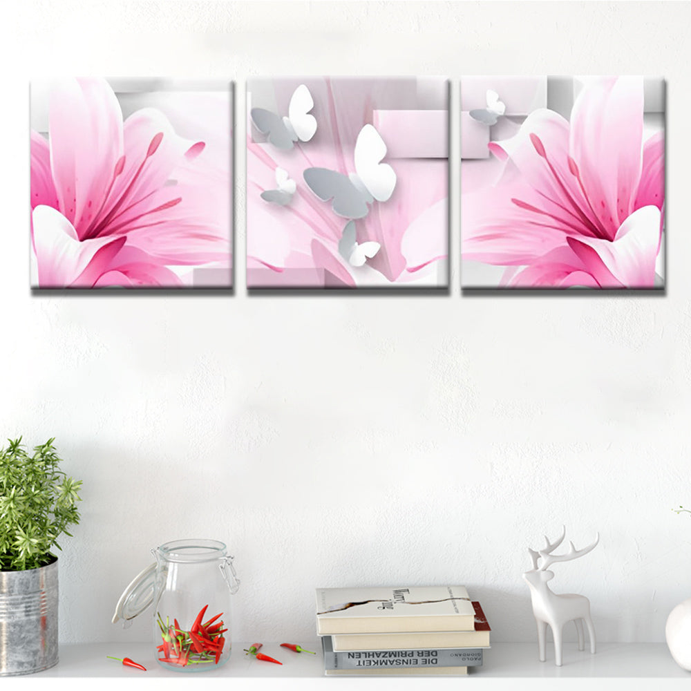 Lis Roses 3 Partie Peinture par Numéros