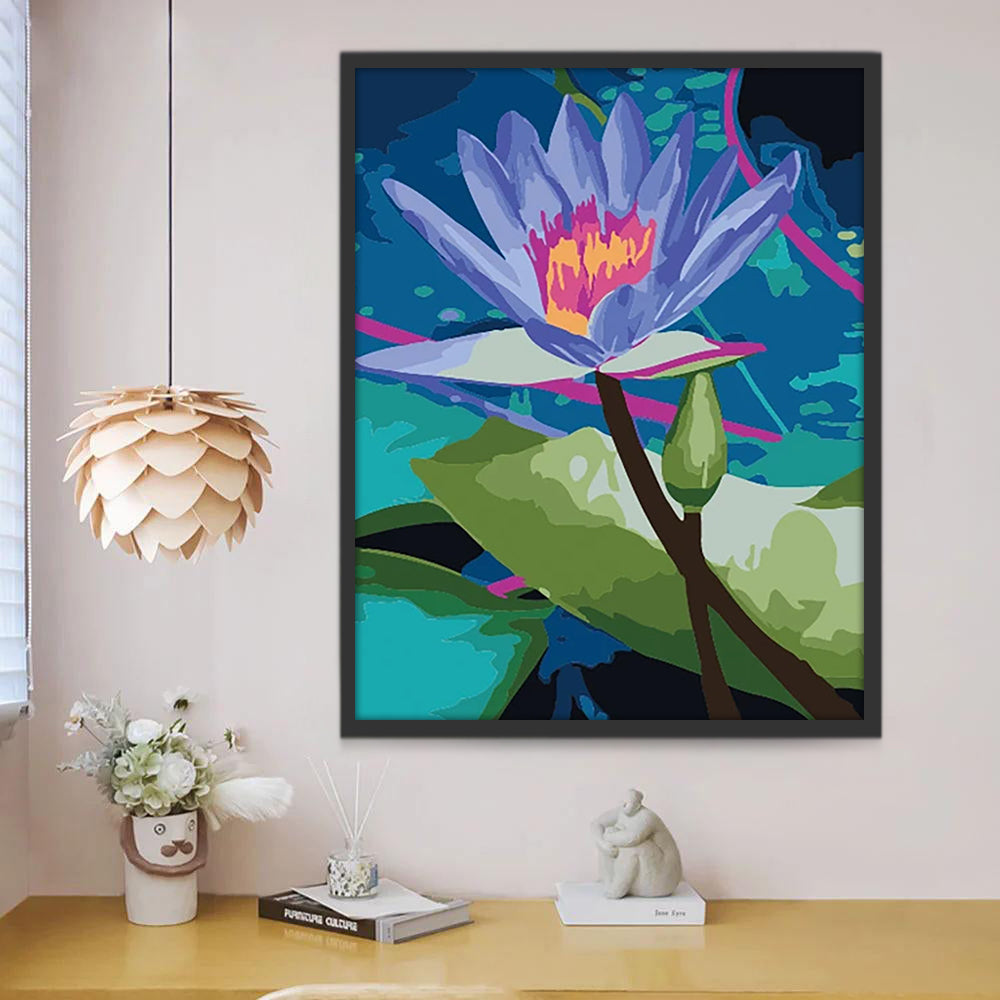 Lotus Violet Fleur Peinture par Numéros