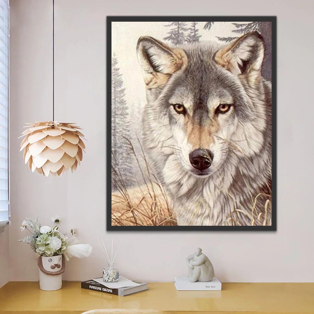 Loup Charmant d'Automne Peinture par Numéros