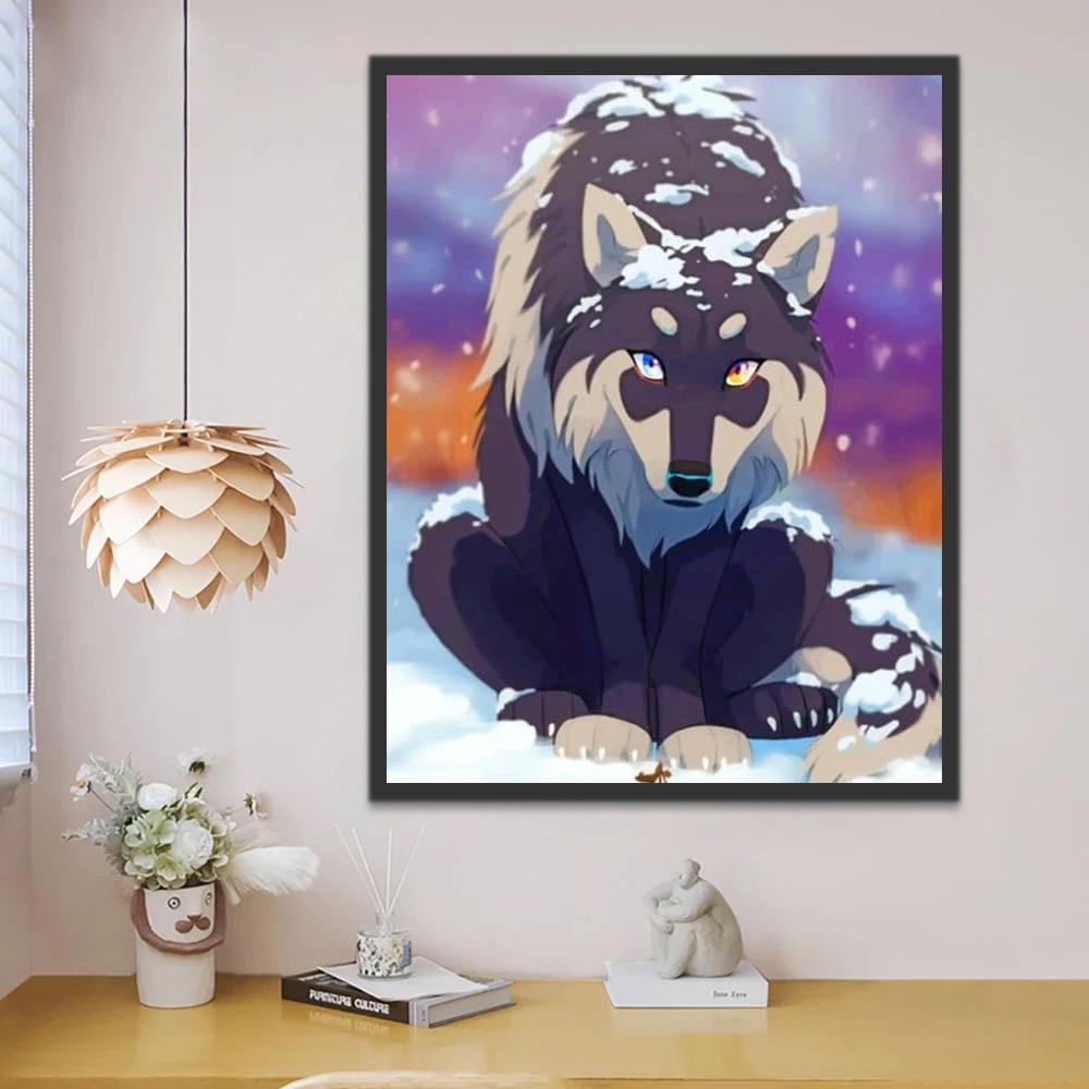 Loup dans la Neige Peinture par Numéros