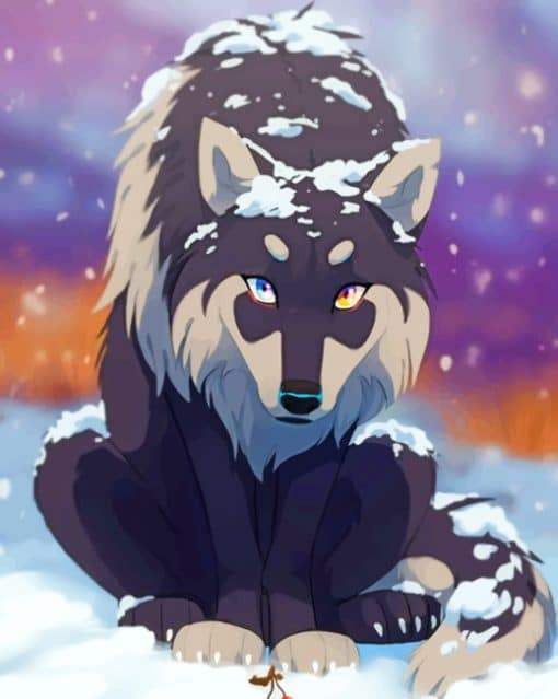 Loup dans la Neige Peinture par Numéros