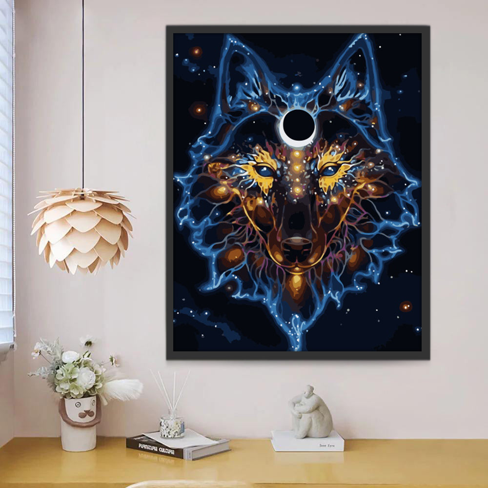 Loup des Etoiles Peinture par Numéros