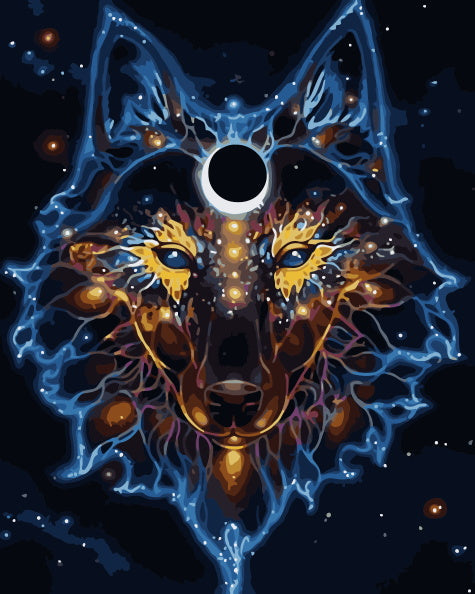 Loup des Etoiles Peinture par Numéros