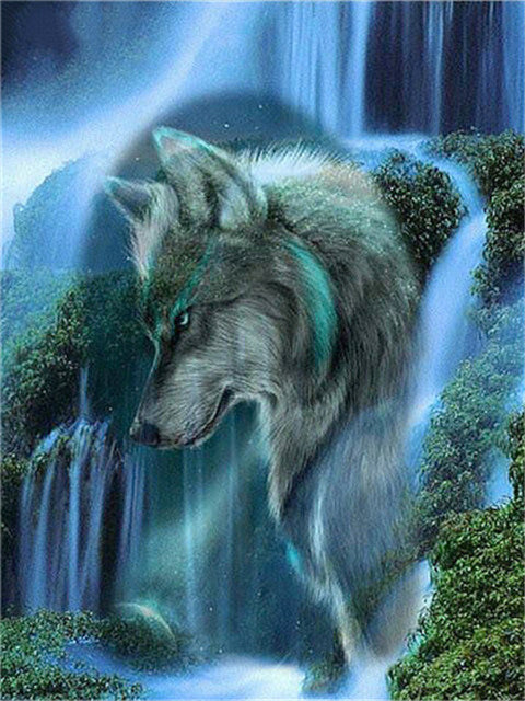Loup et Chute Peinture par Numéros