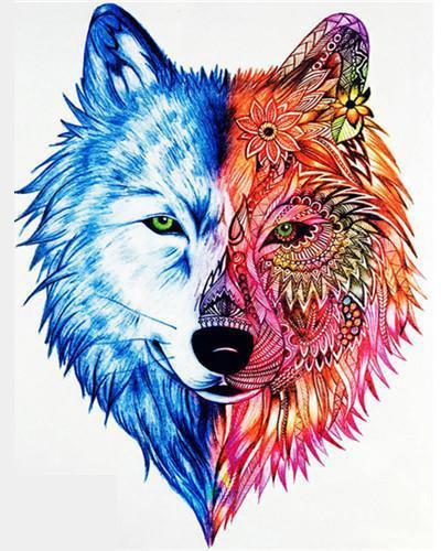 Loup et Renard Peinture par Numéros