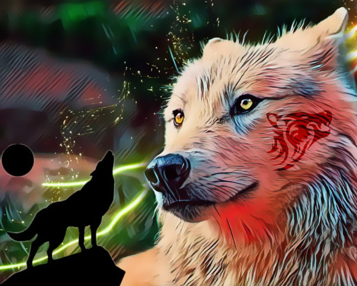 Loup et Silhouette Peinture par Numéros