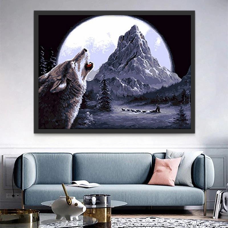 Loup Hurlant et Sommet Peinture par Numéros