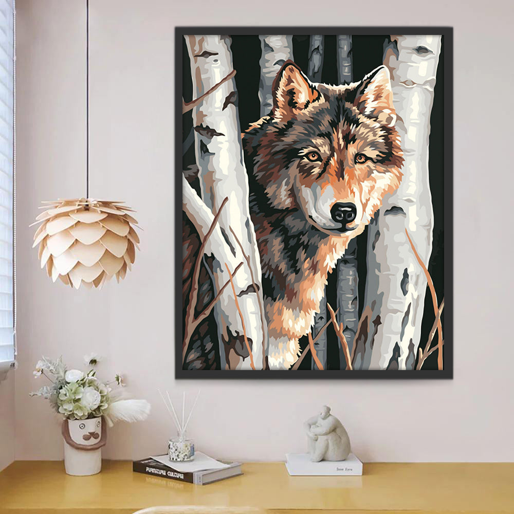 Loup Triste Peinture par Numéros