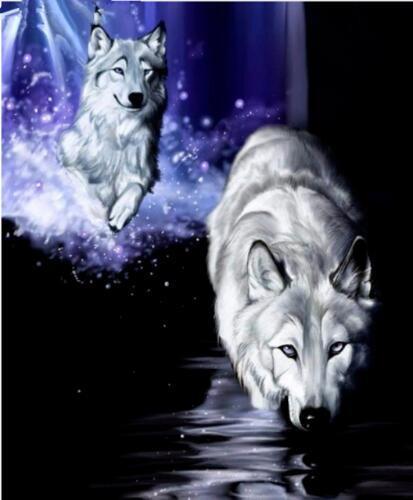 Loups dans l'Eau Peinture par Numéros