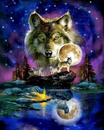 Loups Fantastiques Peinture par Numéros