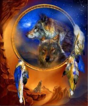 Loups Sauvages Peinture par Numéros
