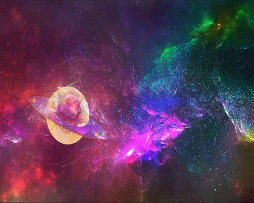 Lune Claire et Étoiles Filantes Peinture par Numéros