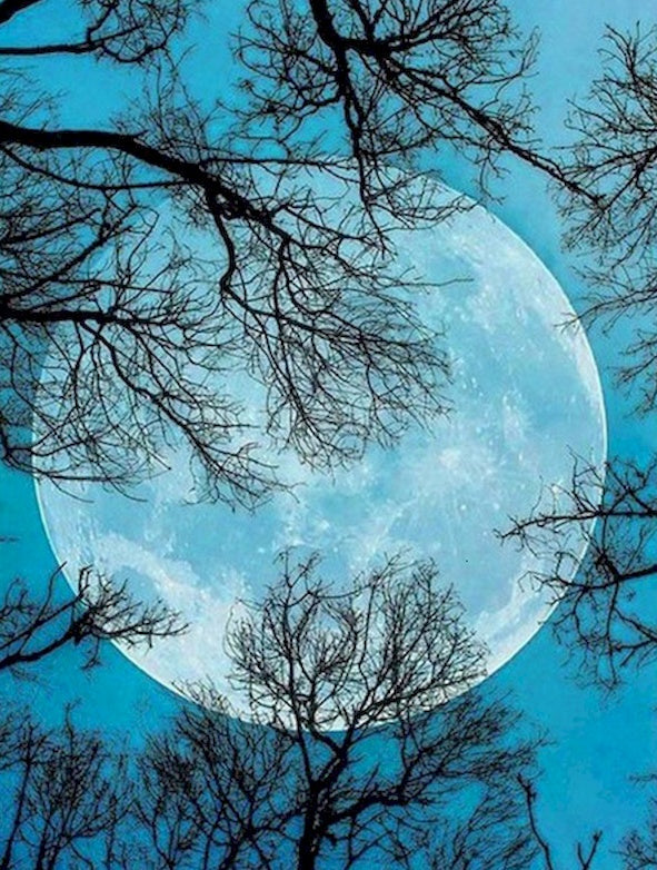 Lune et Ciel Bleu Peinture par Numéros