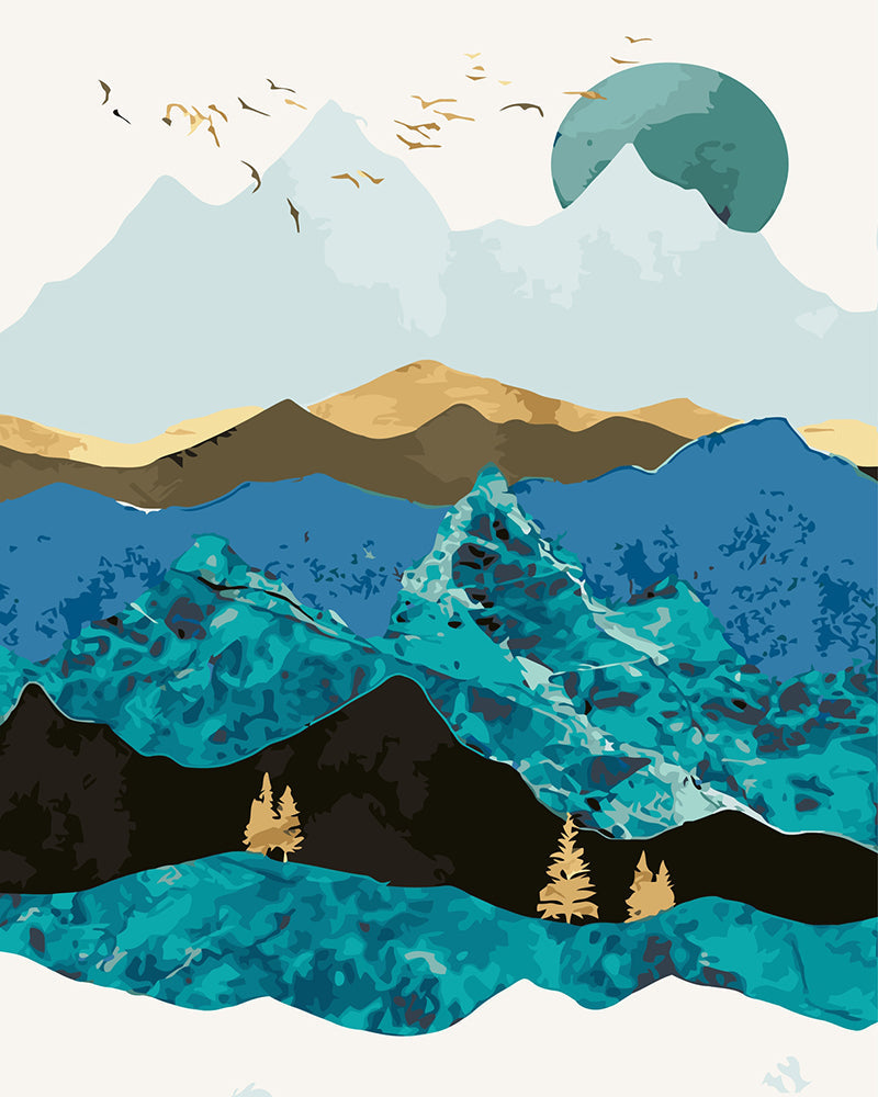 Lune Verte Peinture par Numéros