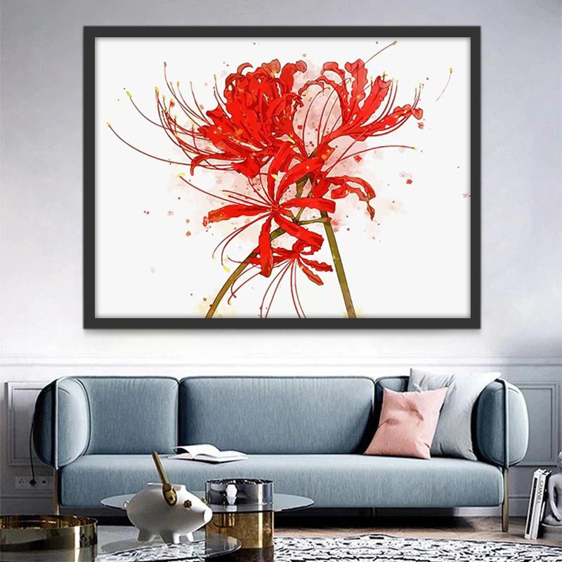 Lycoris Rouge Peinture par Numéros
