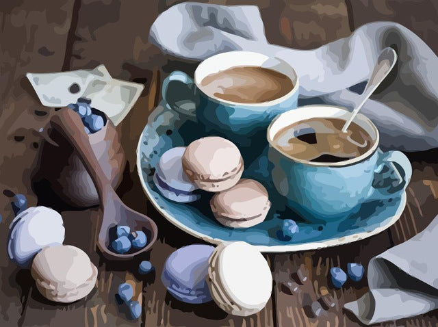 Macarons et Café Peinture par Numéros