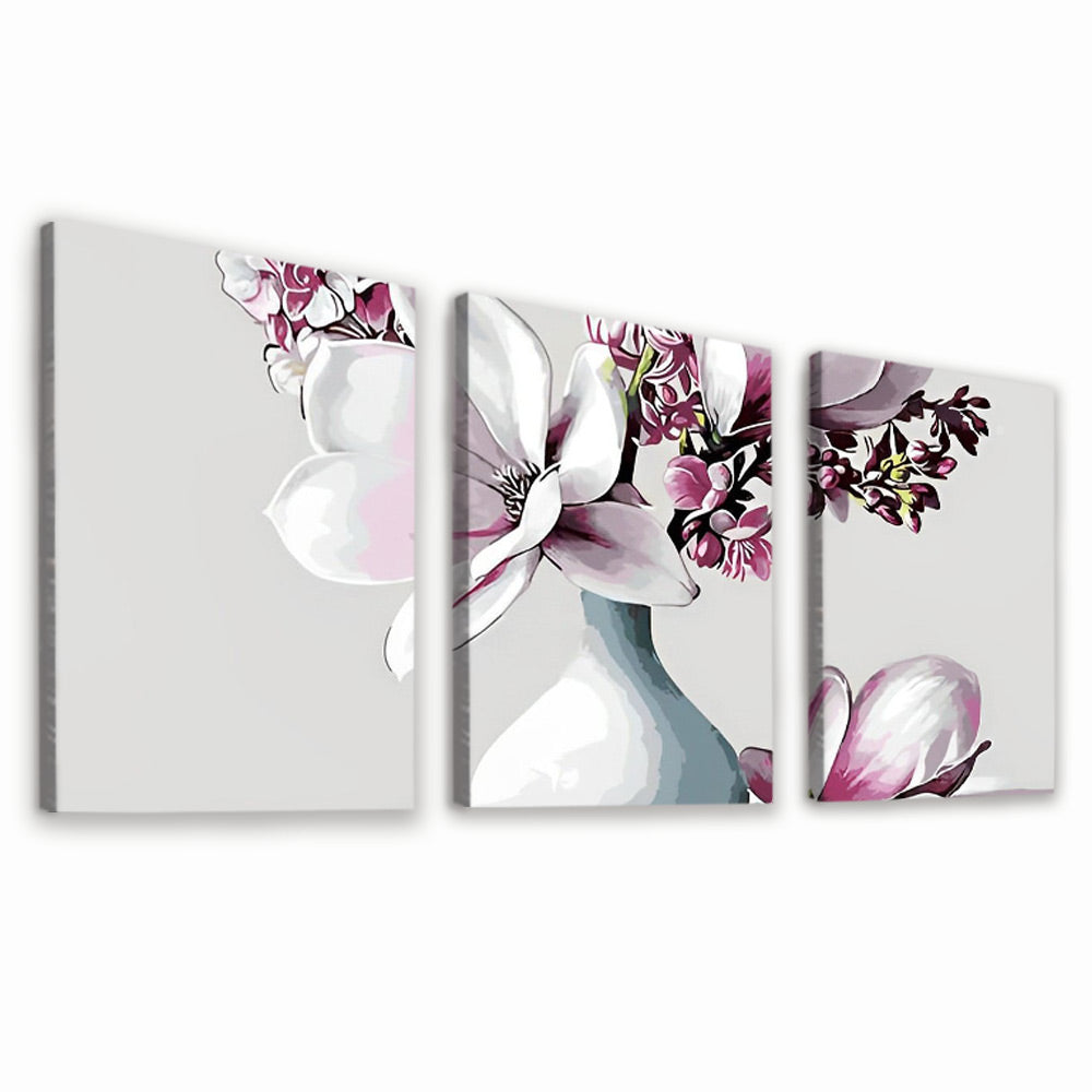 Magnolia Blanc 3 Partie Peinture par Numéros