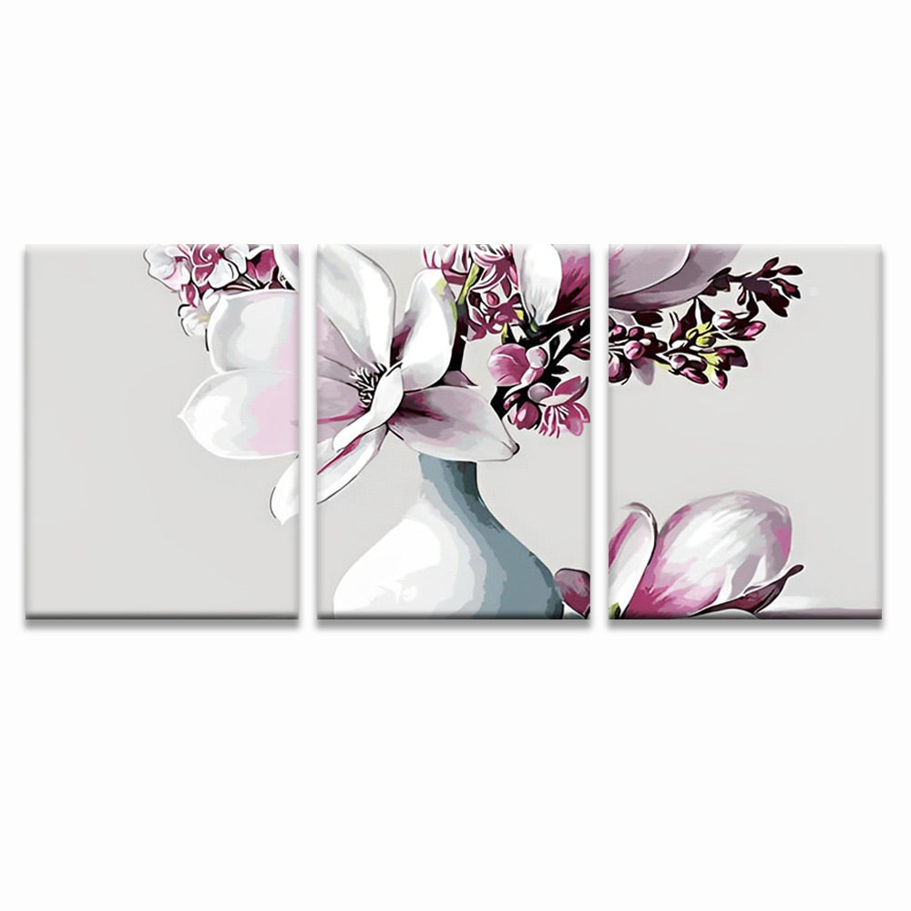 Magnolia Blanc 3 Partie Peinture par Numéros