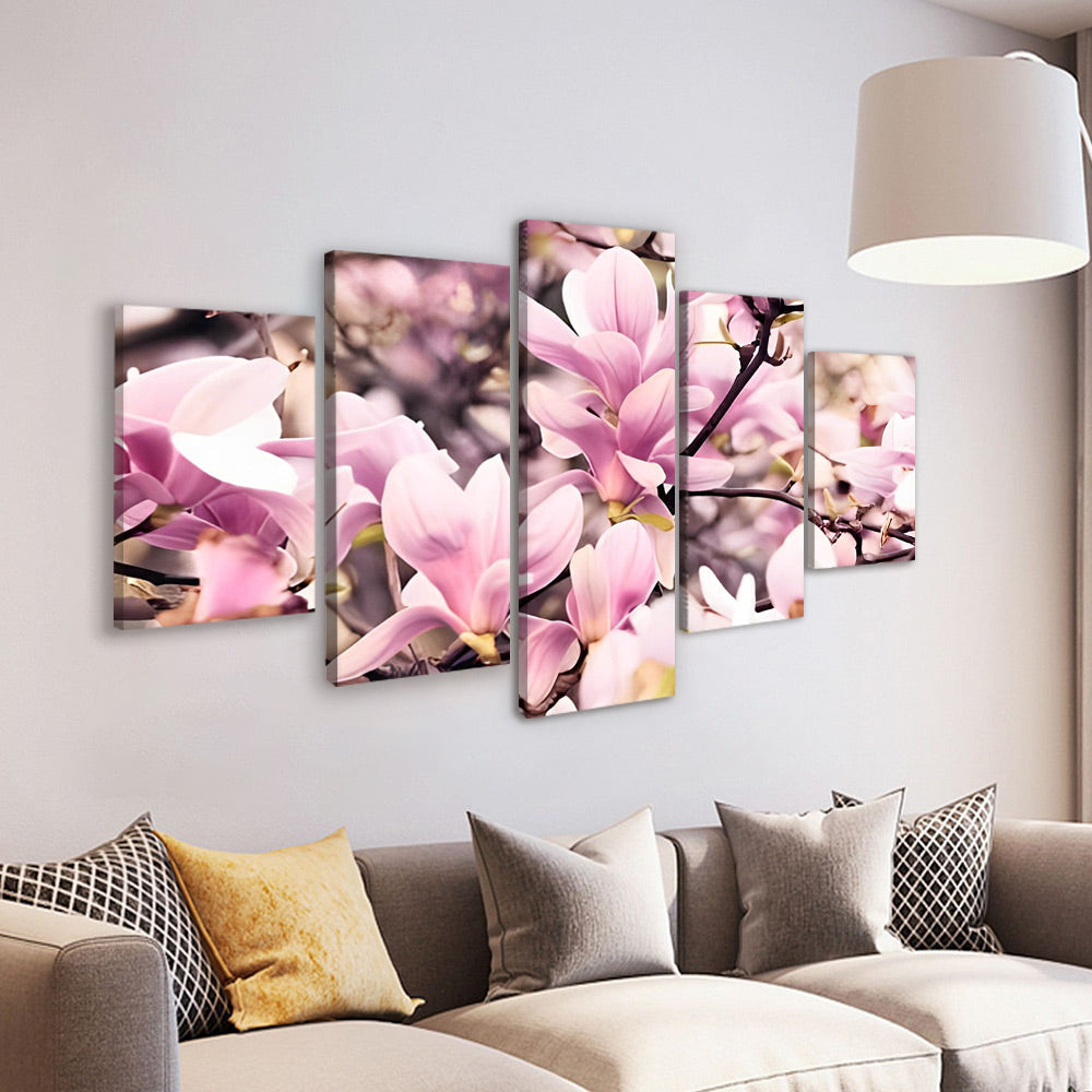 Magnolia Rose 5 Partie Peinture par Numéros