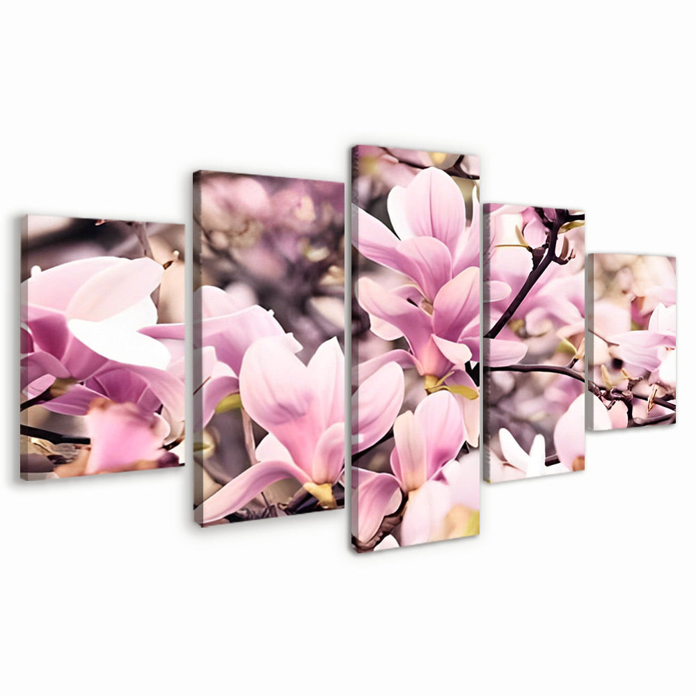 Magnolia Rose 5 Partie Peinture par Numéros
