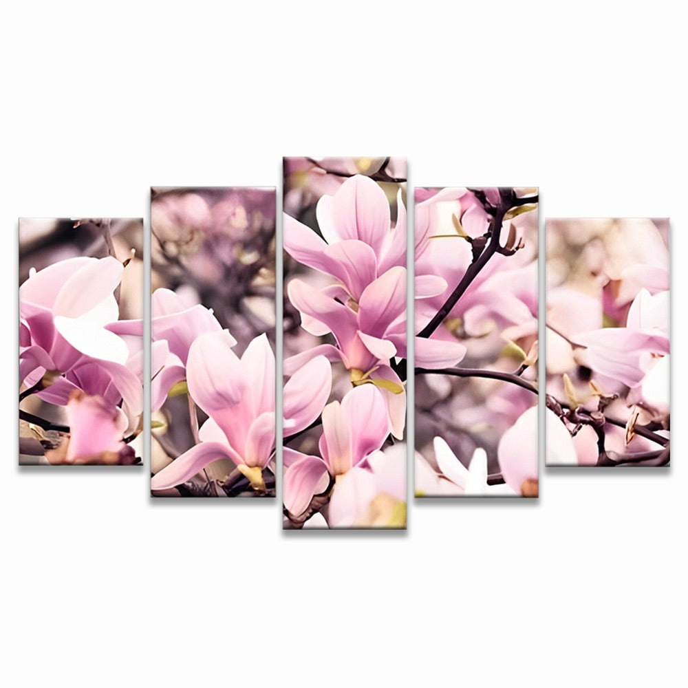 Magnolia Rose 5 Partie Peinture par Numéros