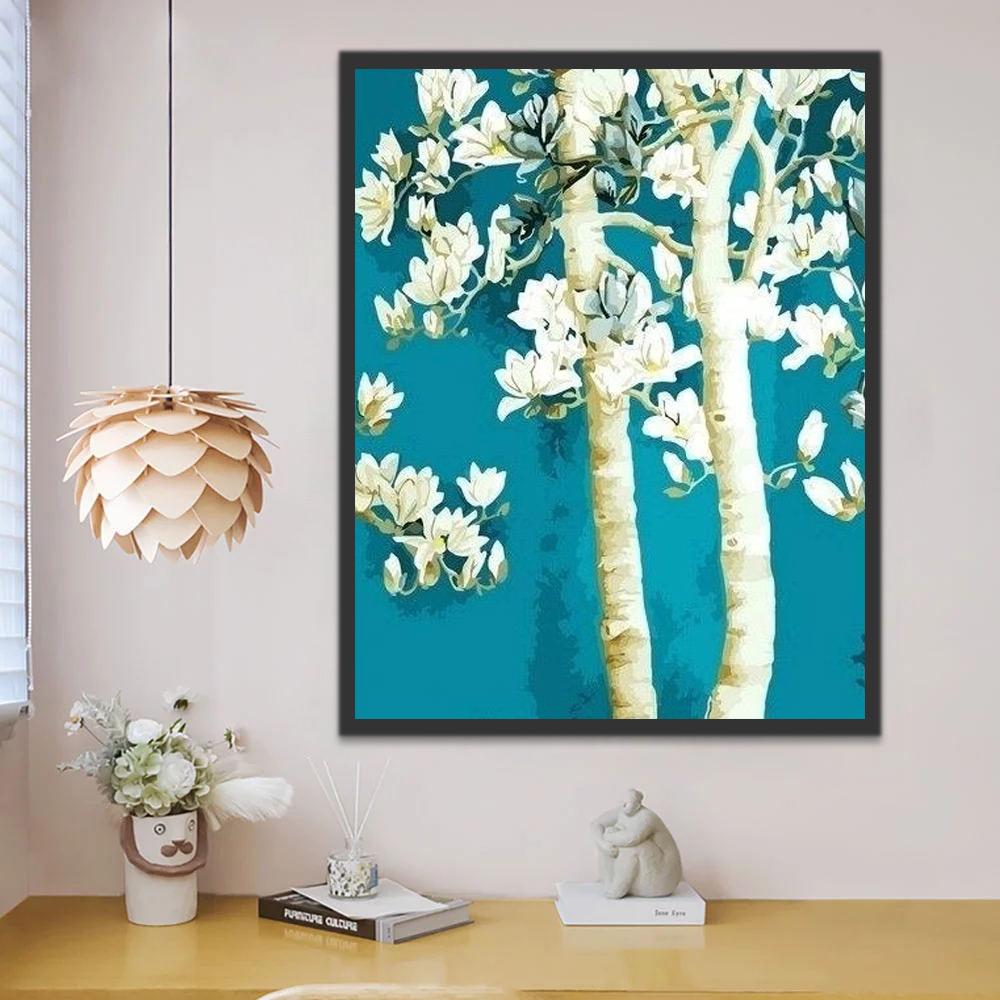 Magnolia Yulan Arbre Peinture par Numéros