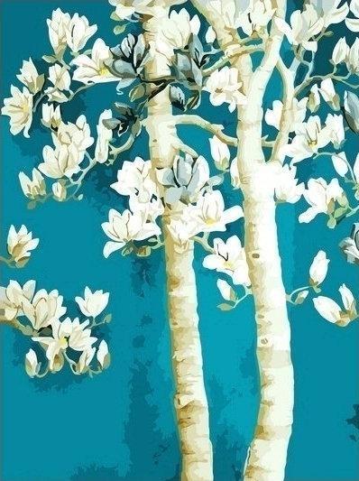 Magnolia Yulan Arbre Peinture par Numéros