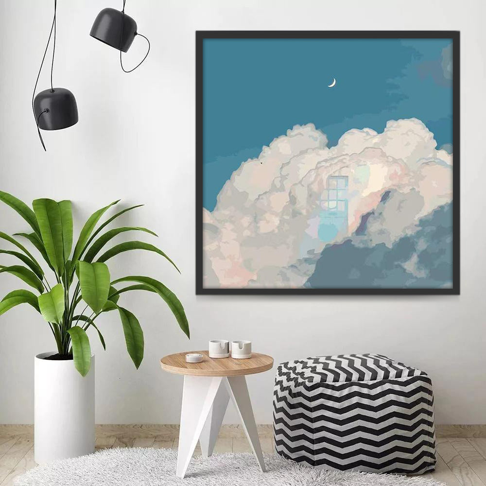 Maison dans les Nuages Peinture par Numéros