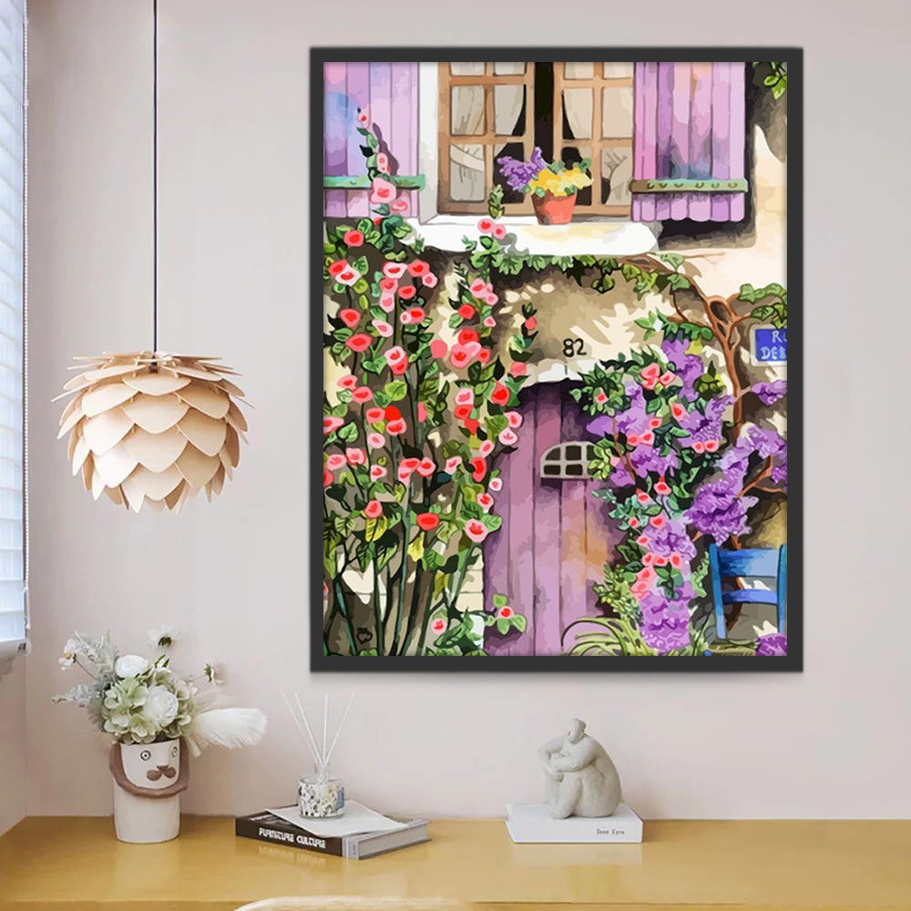 Maison de Fleurs Peinture par Numéros