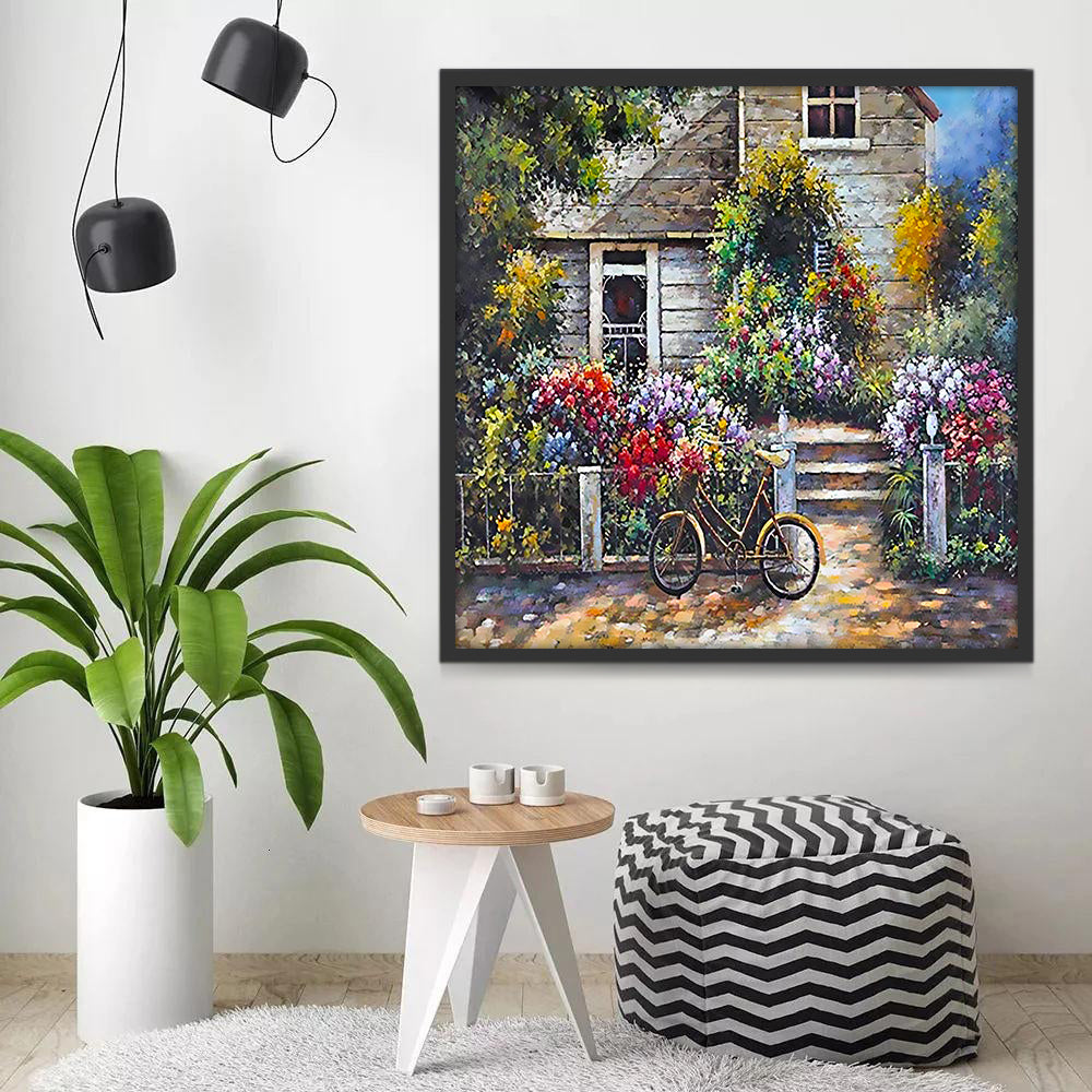 Maison et Fleurs Peinture par Numéros