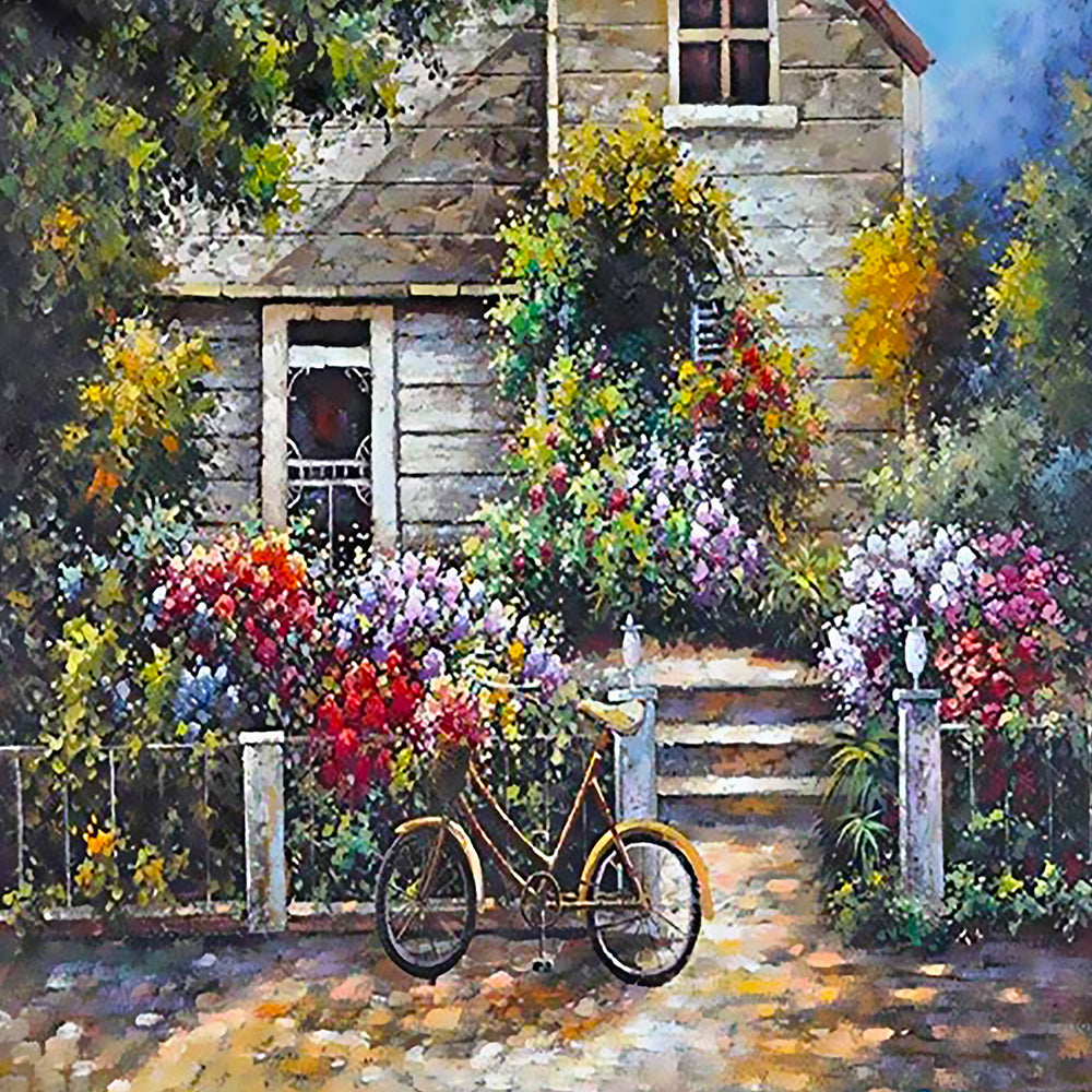 Maison et Fleurs Peinture par Numéros