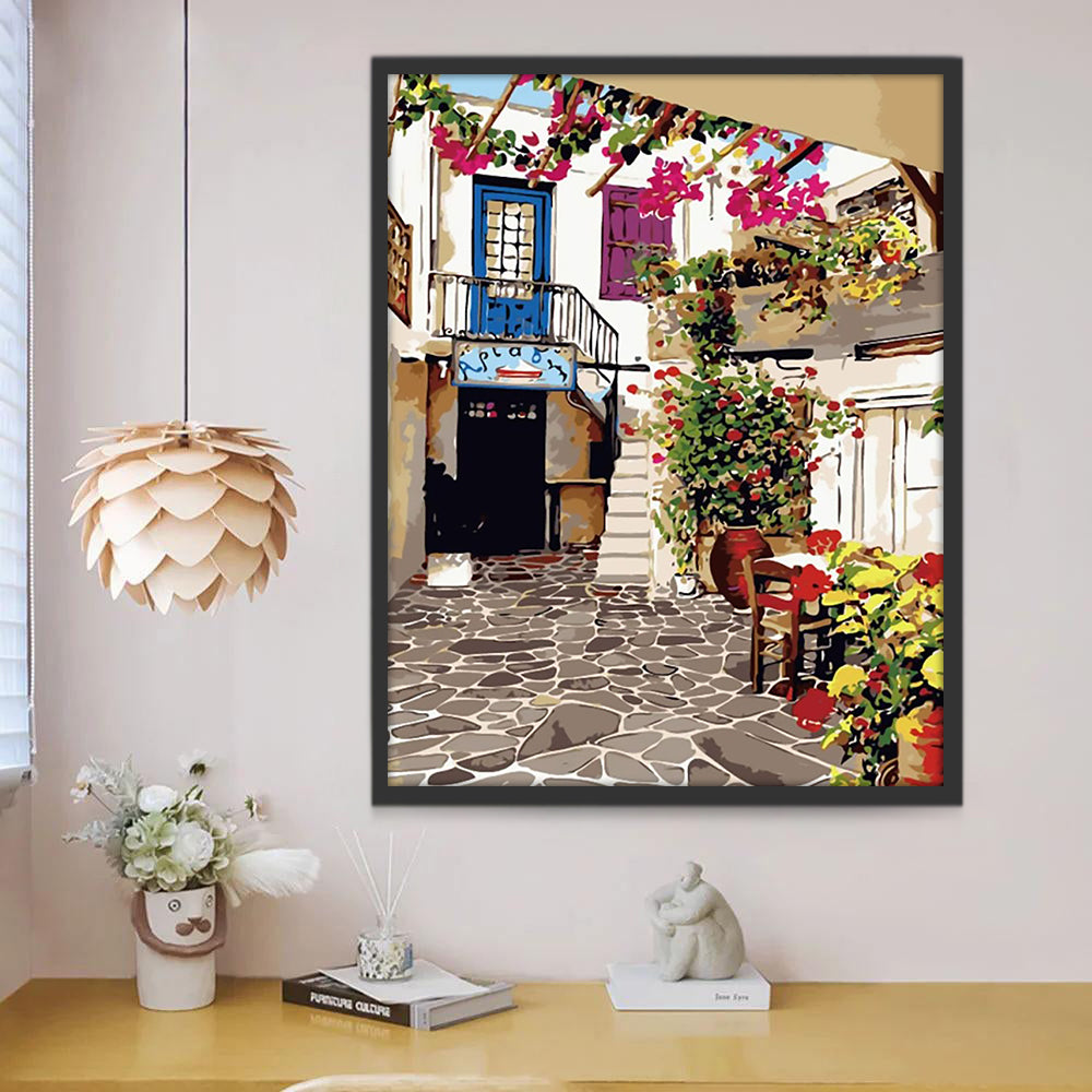 Maison Florale Peinture par Numéros