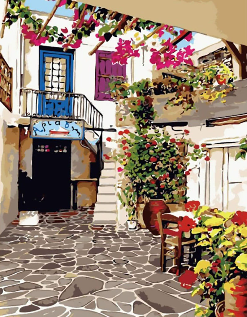 Maison Florale Peinture par Numéros