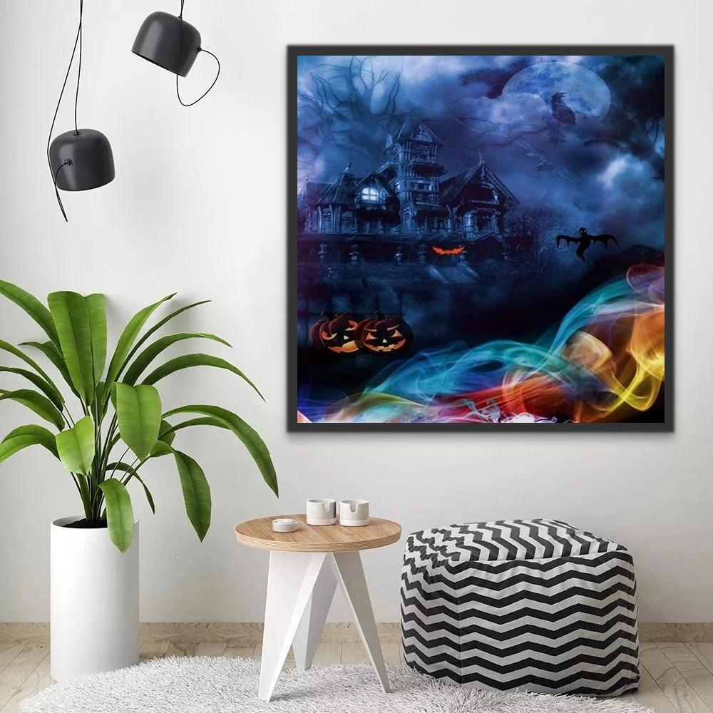 Maison hantée d'Halloween Peinture par Numéros