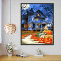 Kit Peinture Par Numéros Halloween - Toile 20x30cm Avec Cadre En Bois - Pour Adultes Débutants - Acrylique - 7