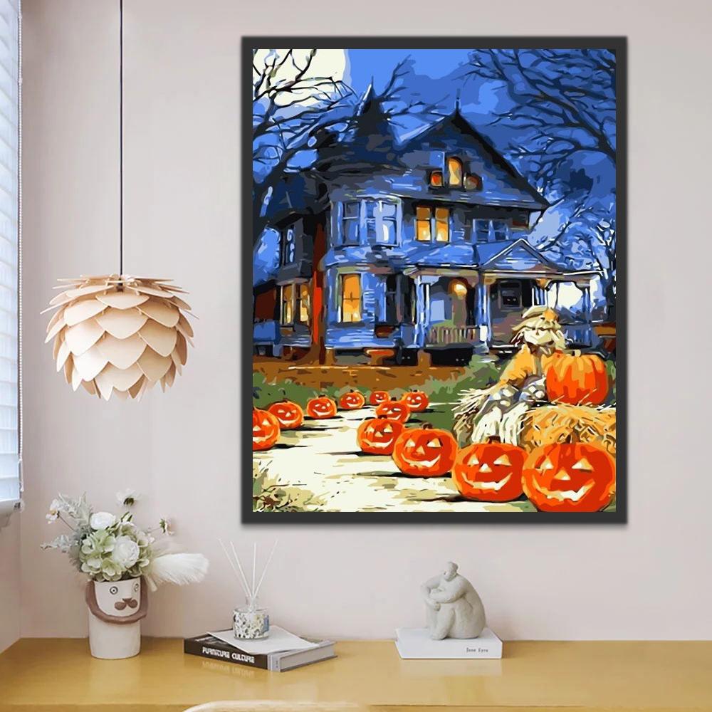 Maison hantée Halloween Peinture par Numéros
