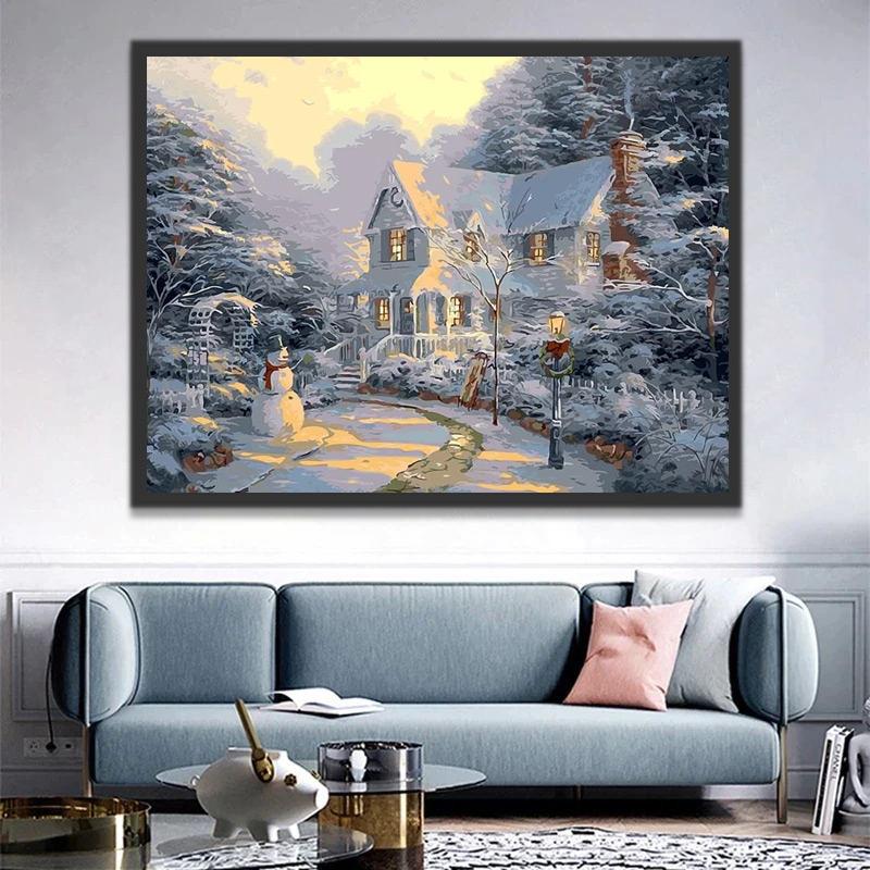 Maison Noël Peinture par Numéros