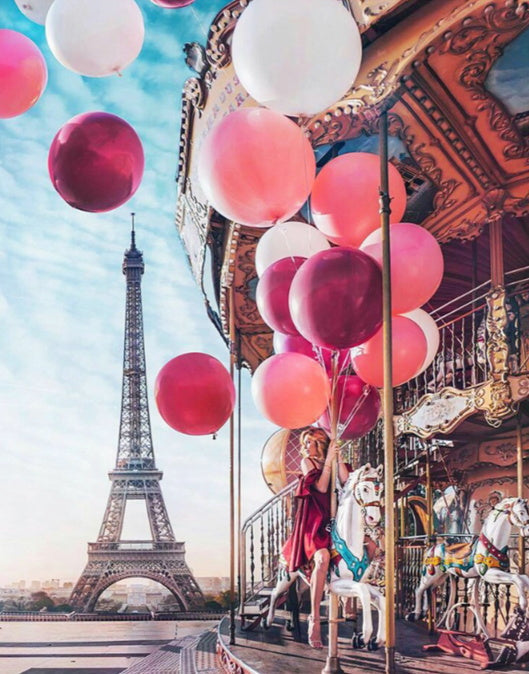 Manège et Tour Eiffel Peinture par Numéros