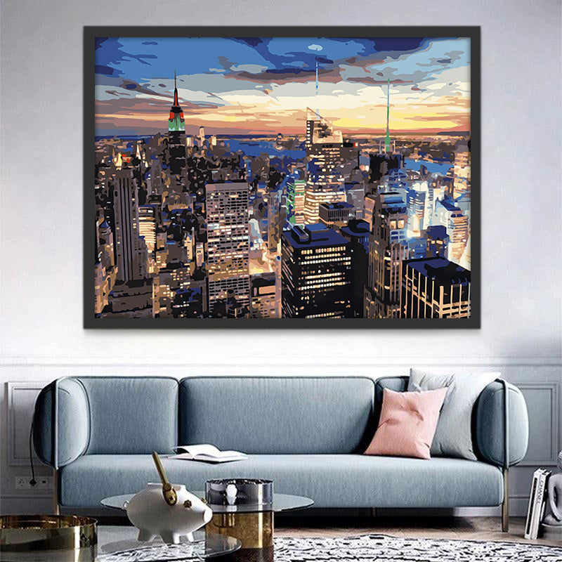 Manhattan Nuit Peinture par Numéros