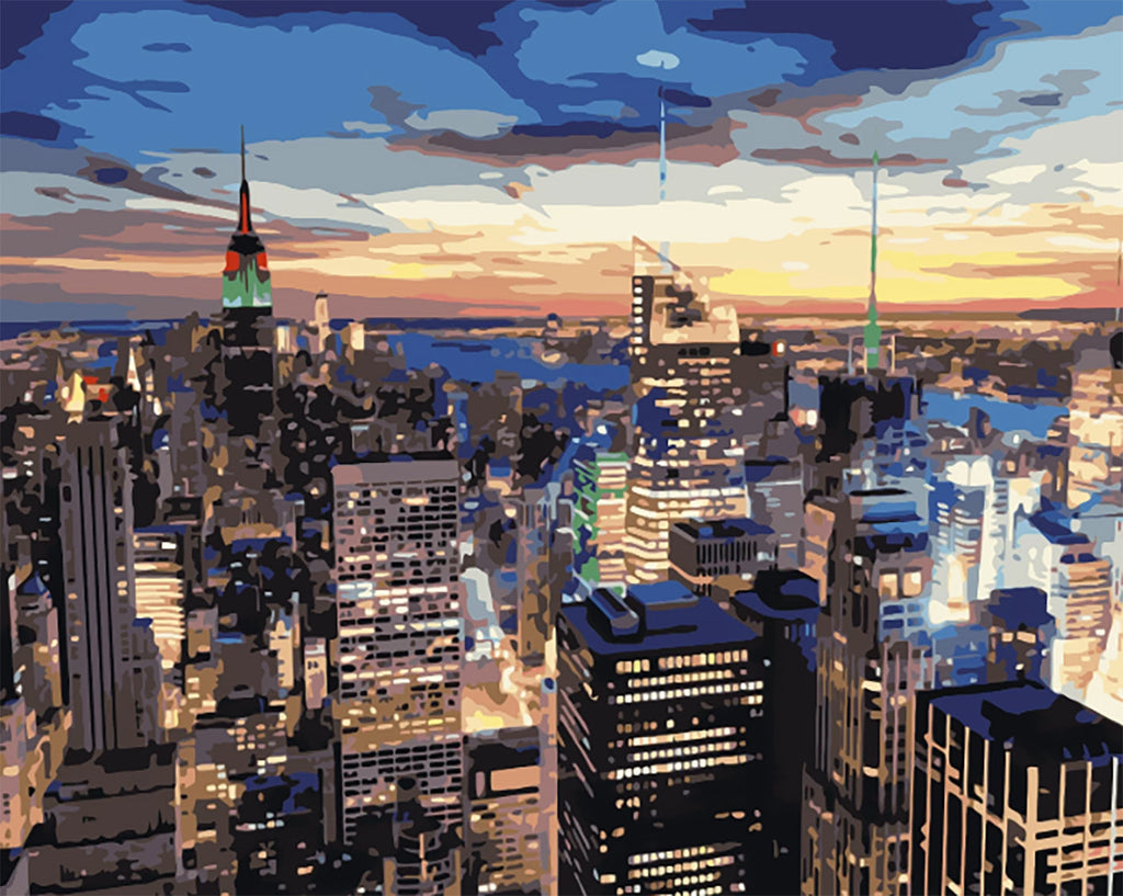 Manhattan Nuit Peinture par Numéros