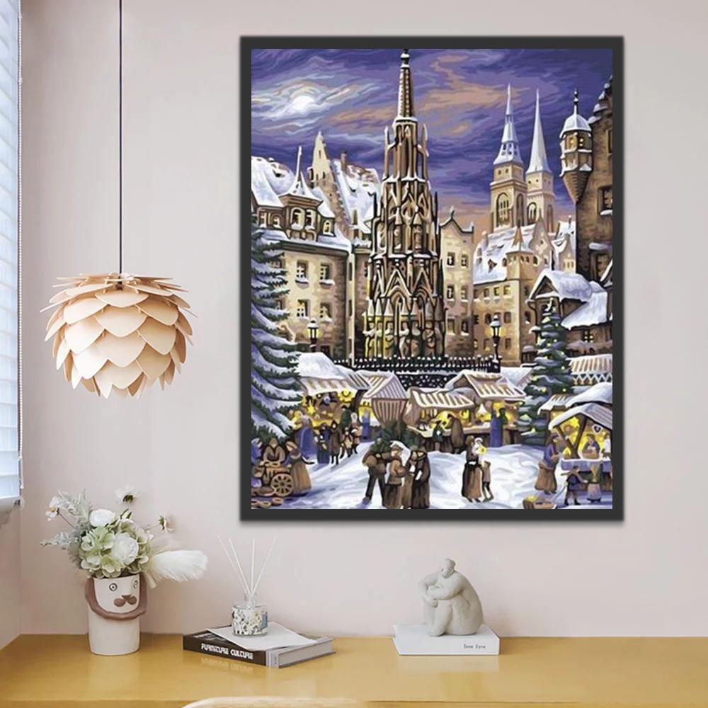 Marché de Noël de Nuremberg Peinture par Numéros